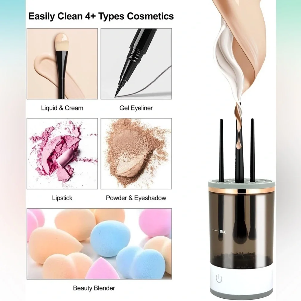Electric Makeup Brush Cleaner machine plug and wash